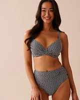 Haut de bikini plongeant bonnet D BLACK TILE