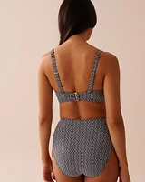 Haut de bikini plongeant bonnet D BLACK TILE