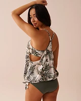Haut tankini dos nageur IMPRIMÉ BOTANIQUE
