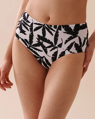 Bas de bikini taille haute FEUILLAGE MONOCHROME