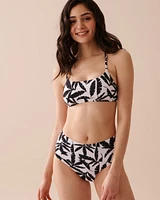 Bas de bikini taille haute FEUILLAGE MONOCHROME