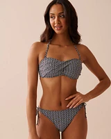 BLACK TILE Side Tie Brazilian Bikini Bottom