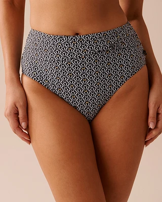 Bas de bikini taille haute BLACK TILE