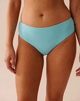 SKY BLUE Recycled Fibers Mid Waist Cheeky Bikini Bottom