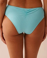 Bas de bikini cheeky taille mi-haute en fibres recyclées BLEU CIEL