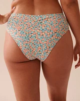 Bas de bikini cheeky taille mi-haute en fibres recyclées FLORAL