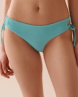 Bas de bikini cheeky texturé BLEU CIEL