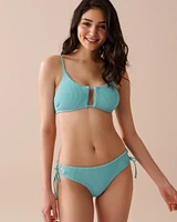 SKY BLUE Textured Cheeky Bikini Bottom