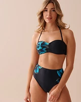 Bas de bikini taille haute FLEURS AQUATIQUES