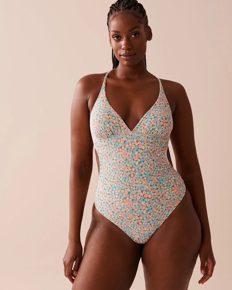 Maillot une-pièce en fibres recyclées FLORAL