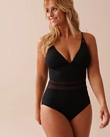 Maillot une-pièce détails en résille KAIA