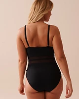 Maillot une-pièce détails en résille KAIA