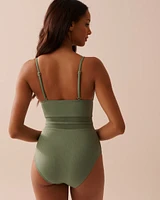 KAIA Mesh Inserts One-piece Swimsuit