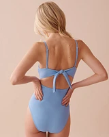 Maillot une-pièce bandeau texture nid d'abeilles