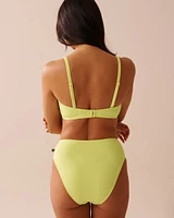 LIME Textured D Cup Bandeau Bikini Top