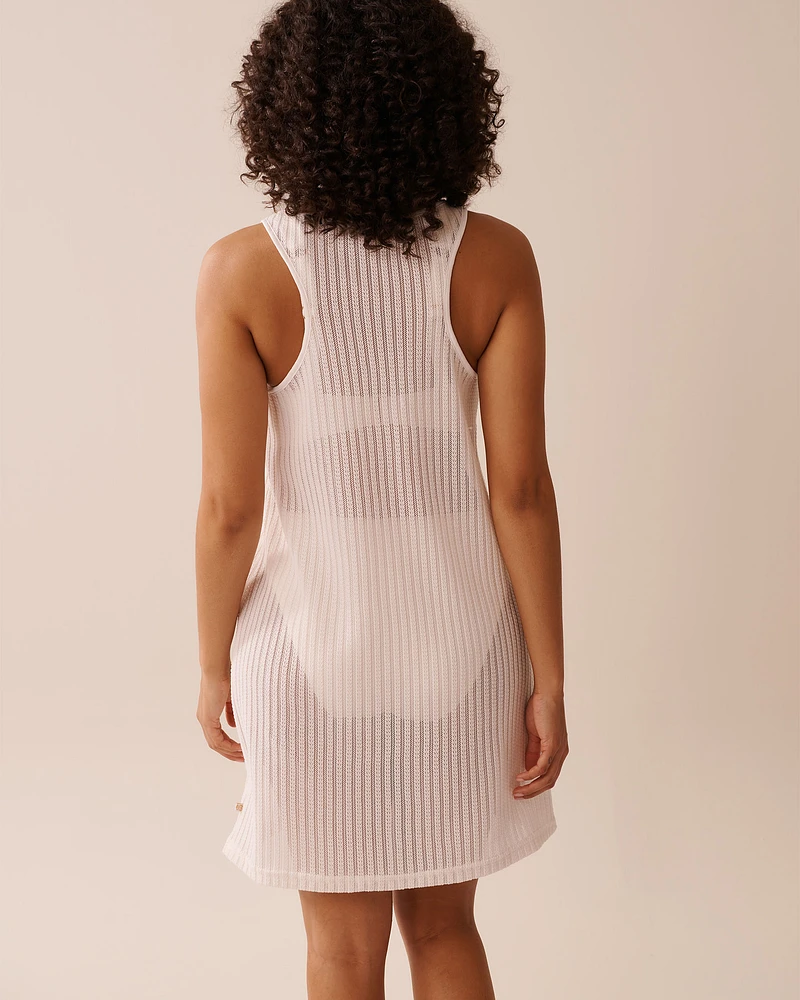 Robe sans manches en crochet effet ray