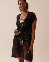 Open-Front Crochet Caftan