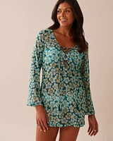 Floral Mesh Long Sleeve Tunic
