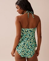 AQUA FLORA Recycled Fibers Bandeau Tankini Top