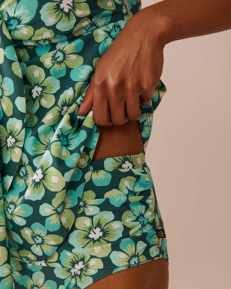 AQUA FLORA Recycled Fibers Bandeau Tankini Top