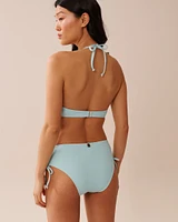 BABY BLUE Textured Push-up Bikini Top
