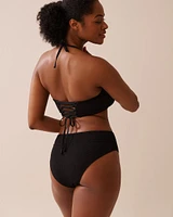 SOLID Textured Bandeau Bikini Top
