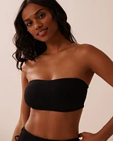 SOLID Textured Bandeau Bikini Top