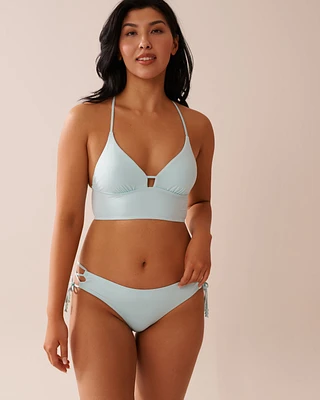 BABY BLUE Recycled Fibers Longline Triangle Bikini Top