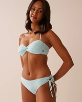 BABY BLUE Recycled Fibers Twisted Bandeau Bikini Top