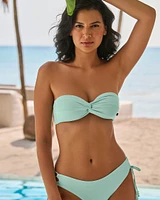 BABY BLUE Recycled Fibers Twisted Bandeau Bikini Top