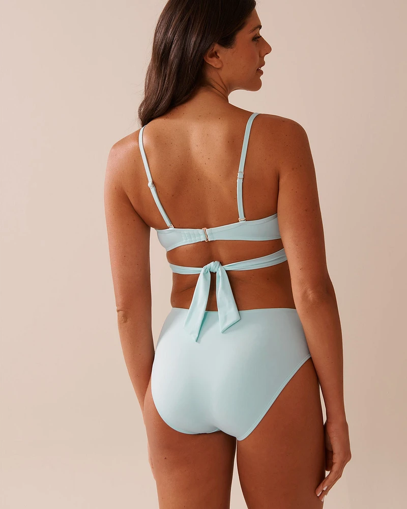 BABY BLUE Recycled Fibers Crossed Push-up Bikini Top