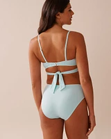 BABY BLUE Recycled Fibers Crossed Push-up Bikini Top
