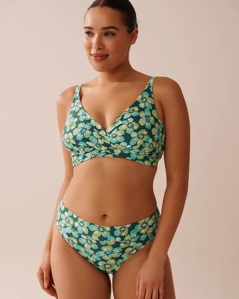 AQUA FLORA Recycled Fibers D Cup Bralette Bikini Top