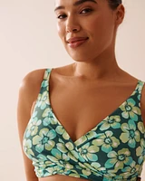 AQUA FLORA Recycled Fibers D Cup Bralette Bikini Top