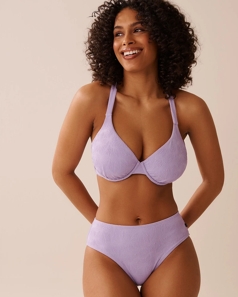 LAVENDER POP Textured D Cup Triangle Bikini Top