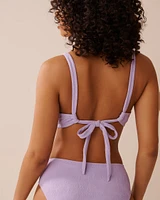 LAVENDER POP Textured D Cup Triangle Bikini Top