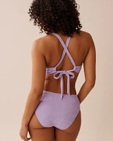 LAVENDER POP Textured D Cup Triangle Bikini Top