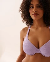 LAVENDER POP Textured D Cup Triangle Bikini Top