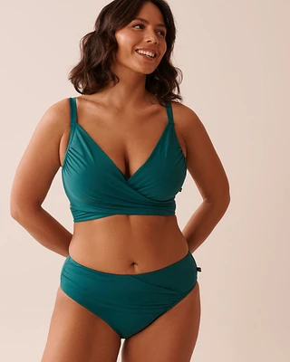 TEAL BLUE D Cup Draped Bikini Top