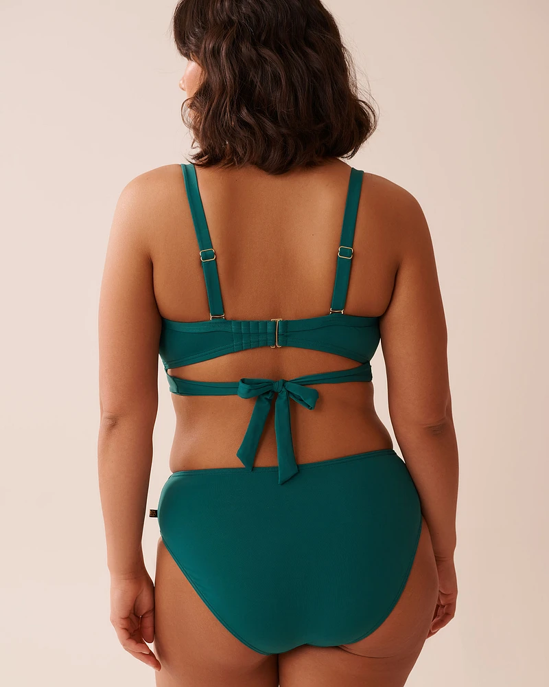 TEAL BLUE D Cup Draped Bikini Top