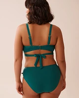 TEAL BLUE D Cup Draped Bikini Top