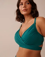 TEAL BLUE D Cup Draped Bikini Top