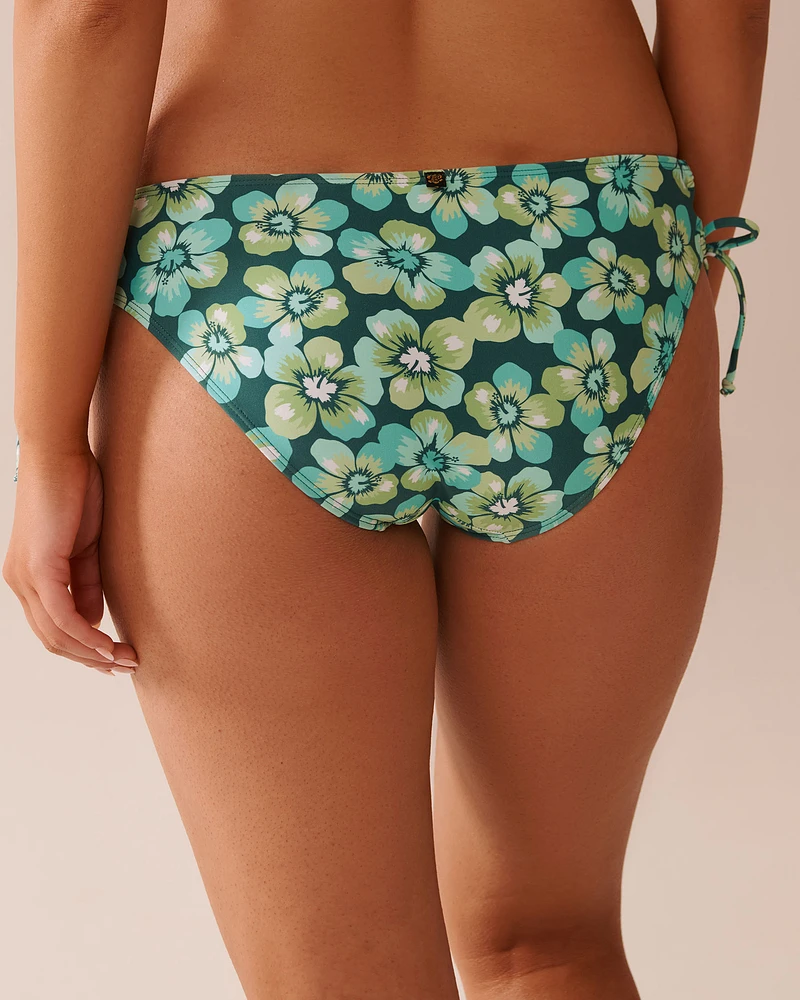 AQUA FLORA Recycled Fibers Cross-Tie Bikini Bottom