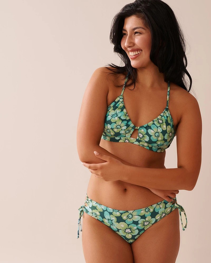 AQUA FLORA Recycled Fibers Cross-Tie Bikini Bottom