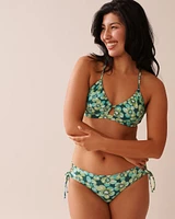 AQUA FLORA Recycled Fibers Cross-Tie Bikini Bottom