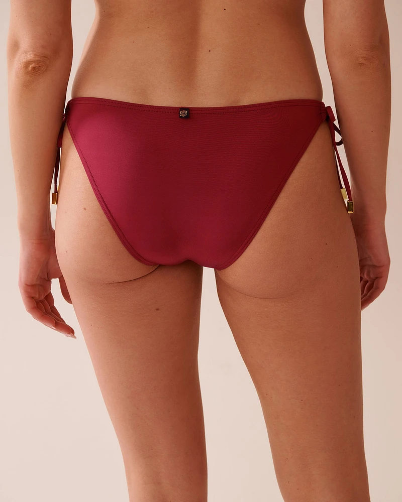 DEEP RED Side Tie Brazilian Bikini Bottom