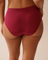 DEEP RED Draped Mid Waist Bikini Bottom