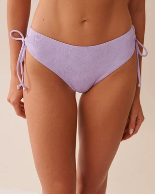 LAVENDER POP Textured Side Tie Cheeky Bikini Bottom
