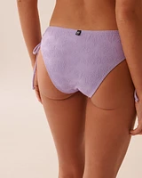 LAVENDER POP Textured Side Tie Cheeky Bikini Bottom