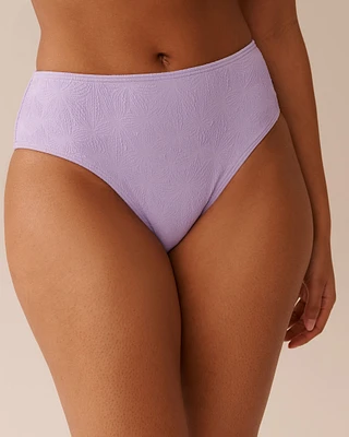 LAVENDER POP Textured Mid Waist Bikini Bottom